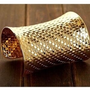 Long gold cuff Bracelet for Festivals